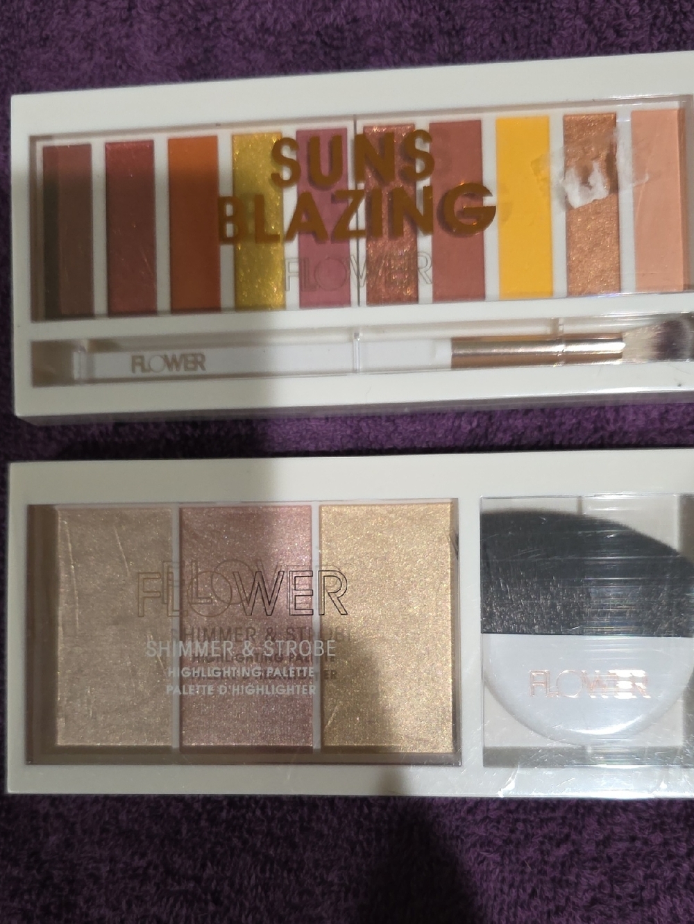 FLOWER Suns Blazing Eyeshadow Palette, Shimmer & Strobe, Petal Pout, 3 Item Bund - Picture 2 of 5